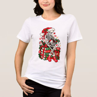 クリスマスプレママ妊娠発表 スケルトン トライブレンドTシャツ