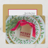 クリスマスプレートディナーパーティの招待状 招待状 (正面/裏面)