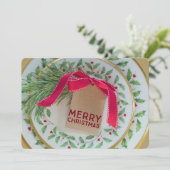 クリスマスプレートディナーパーティの招待状 招待状 (スタンド正面)