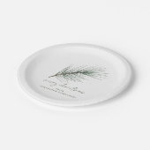 クリスマスプレートホリデーシンプルエバーグリーンブランチ ペーパープレート (アングル)