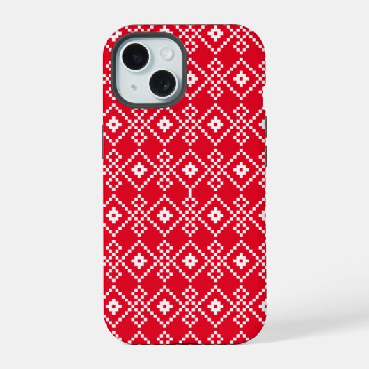 クリスマスプレーンのセーター iPhone 15ケース (裏面)