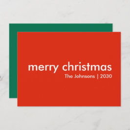 クリスマスプレーン |明モダンるいミニマル赤の名前 シーズンカード