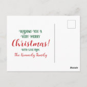 クリスマスプレ伝統的イドタータンチェックリース写真 ポストカード (裏面)