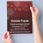 クリスマスプログラムレッドスノーフレークスフライヤー チラシ (手)