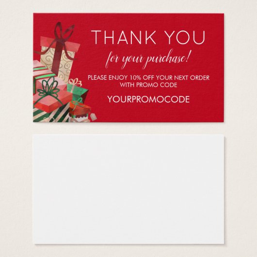 クリスマスプロモーションコード割引カード (正面&裏面)