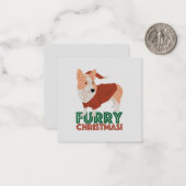 クリスマスプンと可愛いコーギ:毛皮のクリスマス ノートカード (正面/裏面インサイチュ)