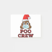 クリスマスプークルーシャツ顔マスクウンチ絵文字レッド ポストイット (正面)