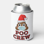 クリスマスプークルーシャツ顔マスクウンチ絵文字レッド 缶クーラー (缶正面)