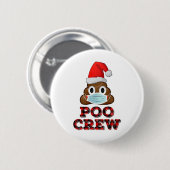 クリスマスプークルーシャツ顔マスクウンチ絵文字レッド 缶バッジ (正面&裏面)