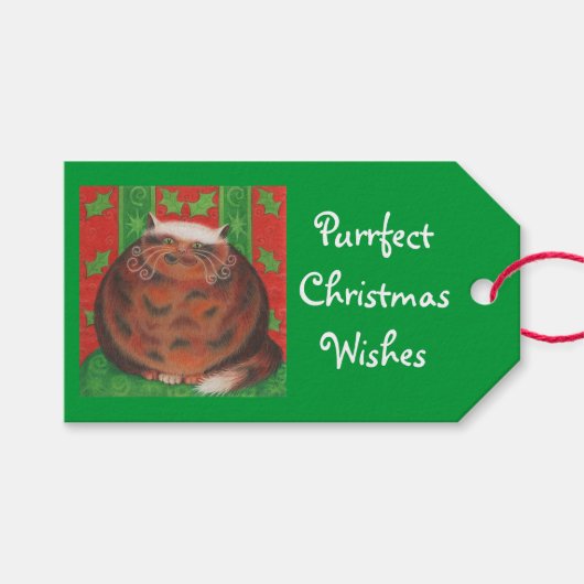 クリスマスプードクリスマスウィッシュギフトラベル緑 ギフトタグ (正面(横))