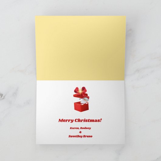 クリスマスプードルゴールデンハープグリーティングカード カード (内部)