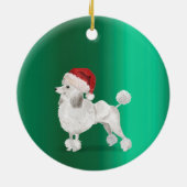 クリスマスプードルドッググリーンメリーグリーティング セラミックオーナメント (裏面)