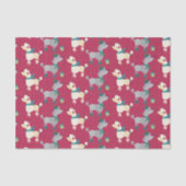 クリスマスプードルドッグホリデーパターン 薄葉紙 (正面)