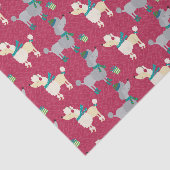 クリスマスプードルドッグホリデーパターン 薄葉紙 (詳細)
