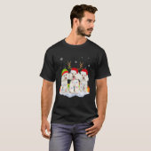 クリスマスプードルパジャマプードルクリスマスドッグプードル Tシャツ (正面フル)