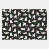 クリスマスプードルラッピング紙シート ラッピングペーパーシート (正面3)