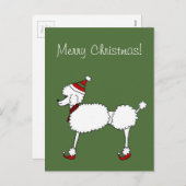 クリスマスプードル犬のはがき シーズンポストカード (正面/裏面)