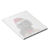 クリスマスプードル犬のメモ帳 ノートパッド (アングル)