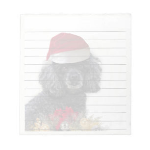クリスマスプードル犬のメモ帳 ノートパッド