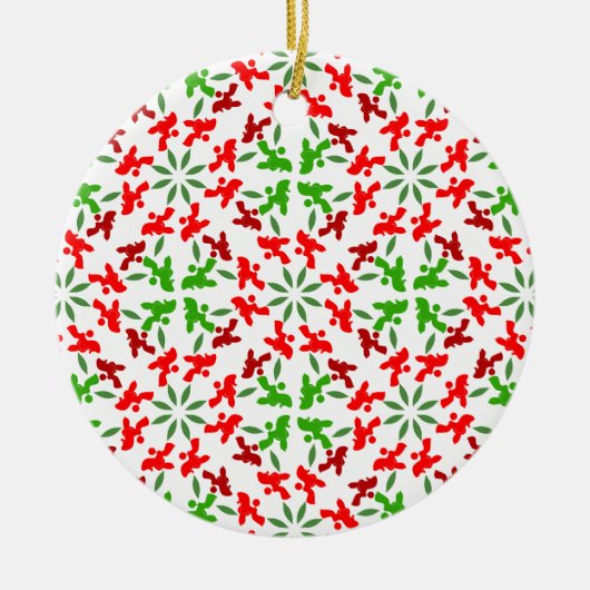 クリスマスプードル セラミックオーナメント (正面)