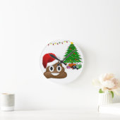 クリスマスプー絵文字 ラウンド壁時計 (ホーム)