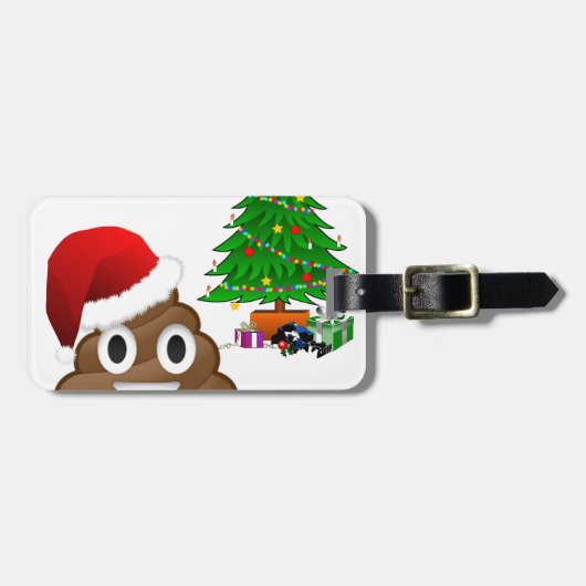 クリスマスプー絵文字 ラゲッジタグ (正面横)