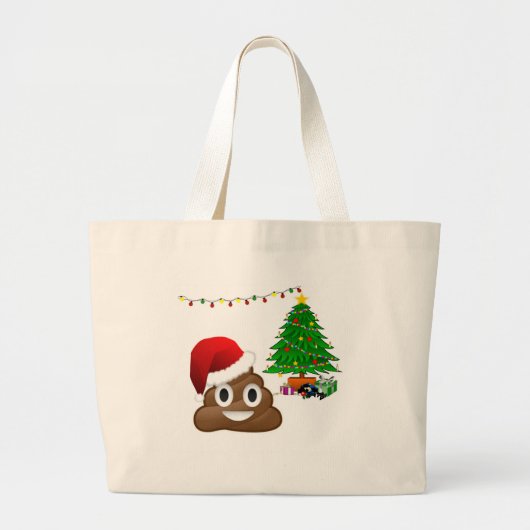 クリスマスプー絵文字 ラージトートバッグ (正面)