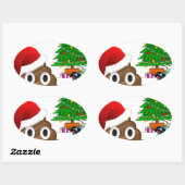 クリスマスプー絵文字 楕円形シール (シート)