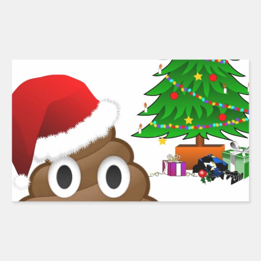 クリスマスプー絵文字 長方形シール (正面)