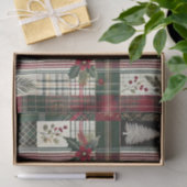 クリスマスプ素朴ライド伝統的グリーンパターン 薄葉紙 (ギフト)