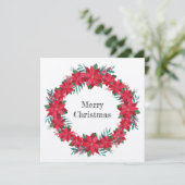 クリスマスプ poinsettia リース シーズンカード (スタンド正面)
