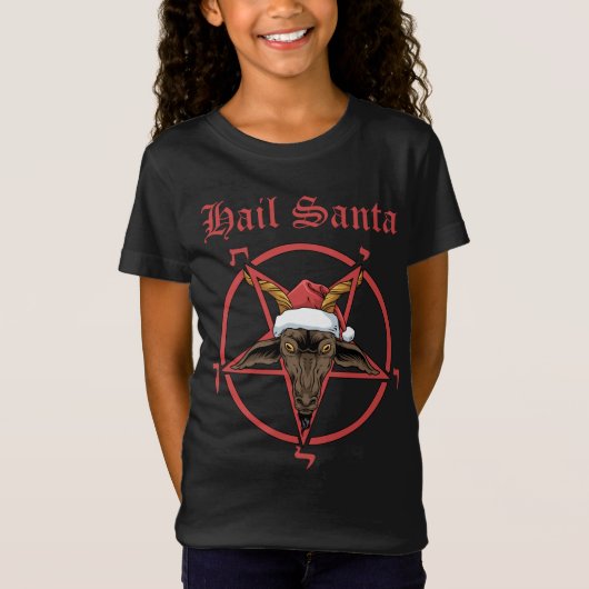 クリスマスヘイルサンタタニスヤギSatan Baphomet Tシャツ (正面)