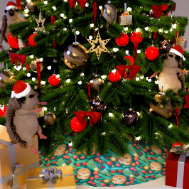 クリスマスヘッジホッグお洒落 ブラッシュドポリエステルツリースカート