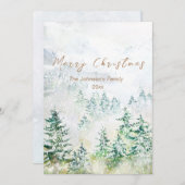 クリスマスヘビースノーパインフォレストカード 招待状 (正面/裏面)