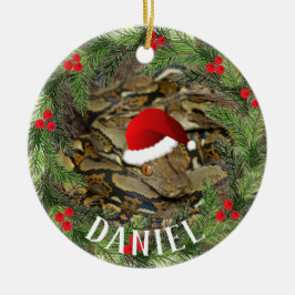 クリスマスヘビ セラミックオーナメント