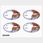 クリスマスヘビ 楕円形シール (シート)