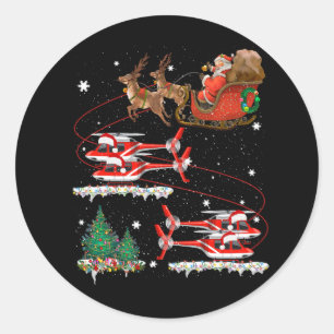 クリスマスヘリコプタートインデナサンタスレイパイロット メリー ラウンドシール