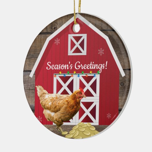 クリスマスヘンファーム セラミックオーナメント (左)
