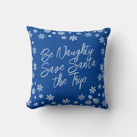 クリスマスベいけなサンタトリップブルーホワイト クッション (正面)