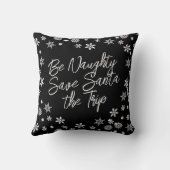 クリスマスベいけなサンタトリップ白黒 クッション (裏面)