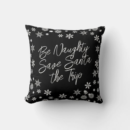 クリスマスベいけなサンタトリップ白黒 クッション (正面)