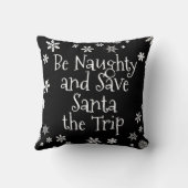 クリスマスベいけなサンタトリップ白黒 クッション (裏面)
