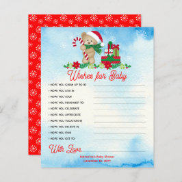 クリスマスベアがシャワーを待つベビー