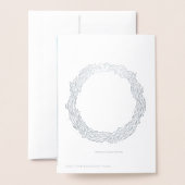 クリスマスベアとスノーフレークの挨拶 箔カード (裏面封筒付き)