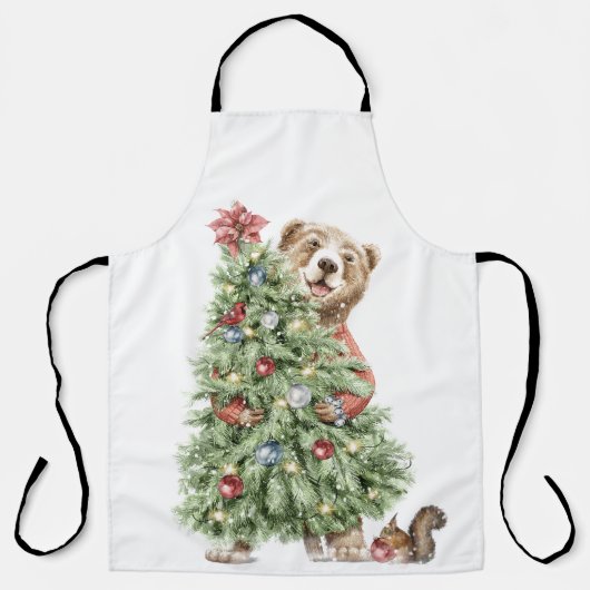クリスマスベアと木 エプロン (正面)