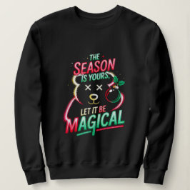 クリスマスベアのあったかクルーネックレディースTシャツ ホリデーギフト スウェットシャツ