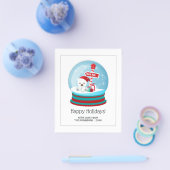 クリスマスベアのスノーグローブの可愛い写真 チラシ (シングル)