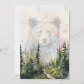 クリスマスベアの水彩画 招待状 (裏面)