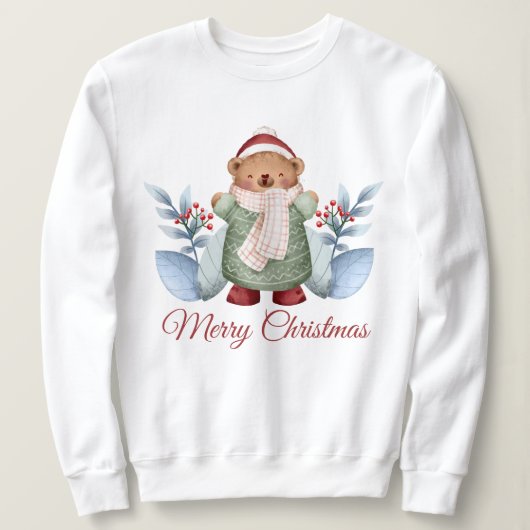 クリスマスベアの汗シャツ スウェットシャツ (デザイン正面)