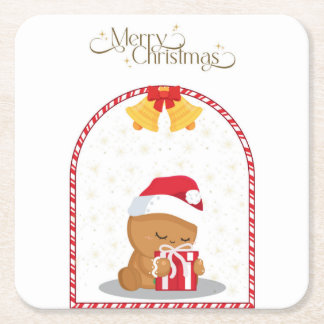 クリスマスベアギフト コースター
